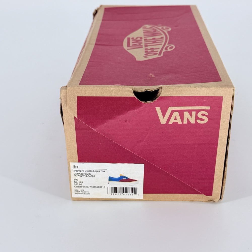 Vans Era Colorblock Canvas Sneakers Kids US 6.5 Lapis Blue Red w/ Box - Picture 11 of 12